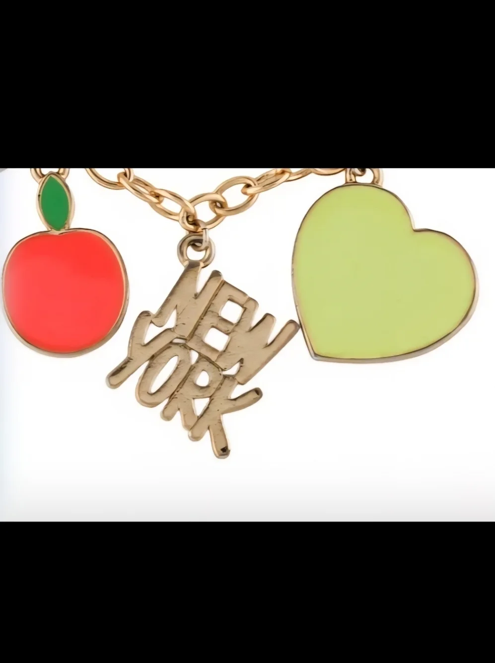 Kate Spade NY x Darcel Gold Tone Enamel Charm Bracelet-heart, spade, apple & Bag - Picture 2 of 5